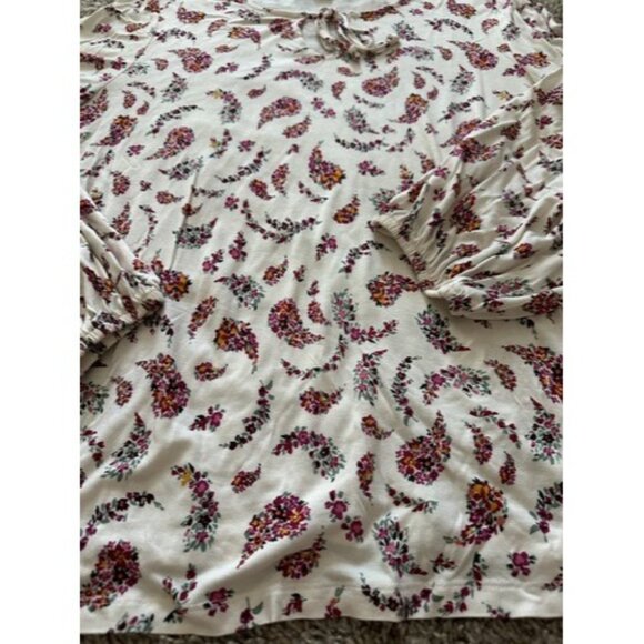 Old Navy Womens Blouse Size Large Floral Popover Long Sleeves Flowy Boho - Picture 2 of 11
